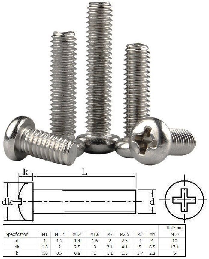 micro tornillos M1.4